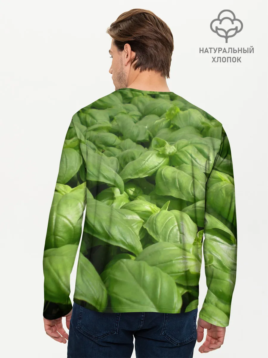 Мужской лонгслив базовый / Неоновый базилик