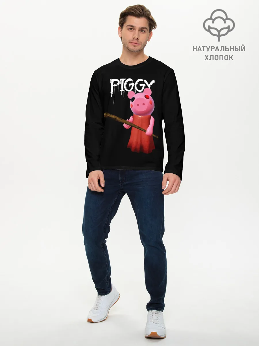 Мужской лонгслив базовый / ROBLOX PIGGY - СВИНКА ПИГГИ
