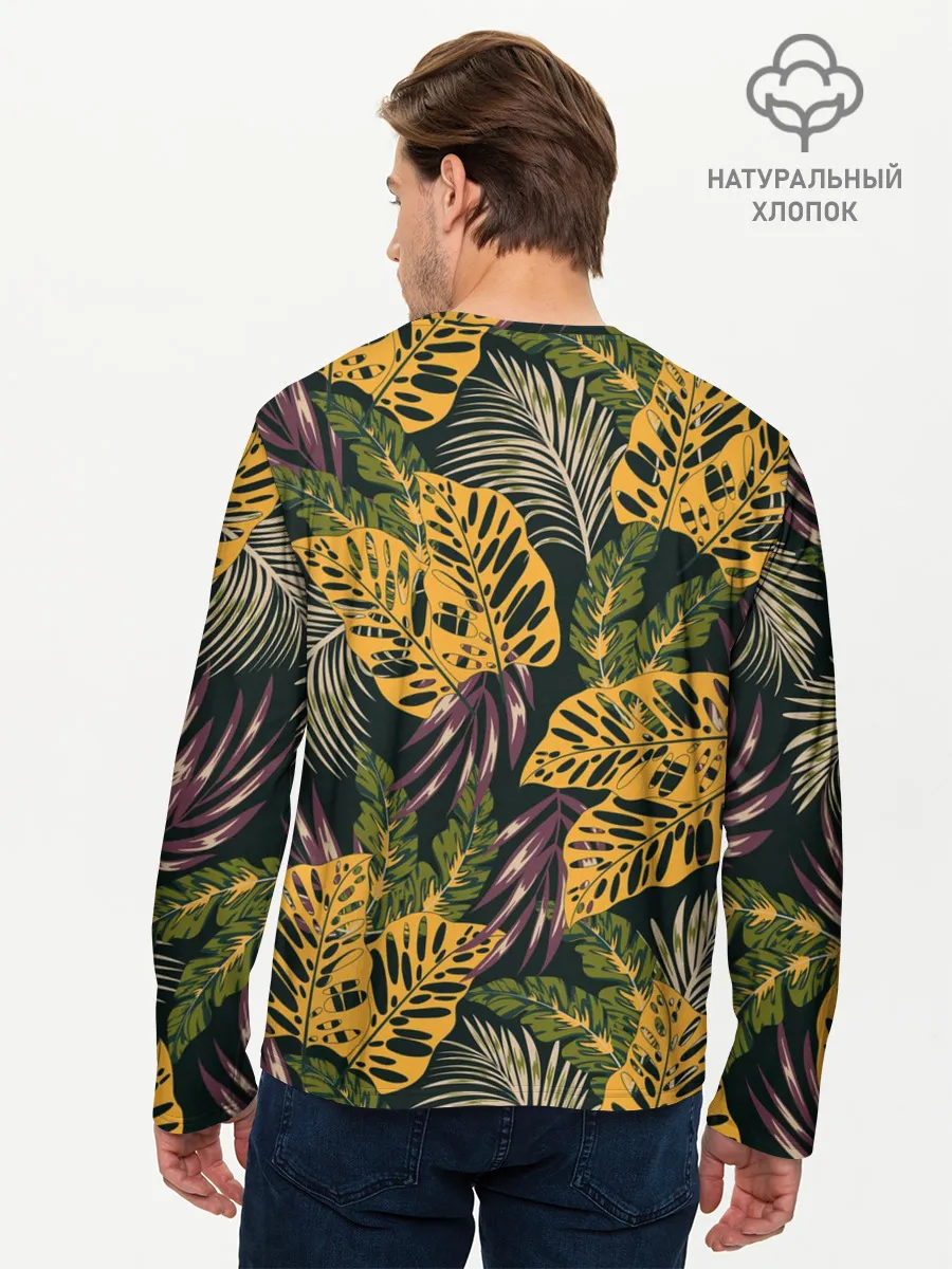 Мужской лонгслив базовый / Тропический лес