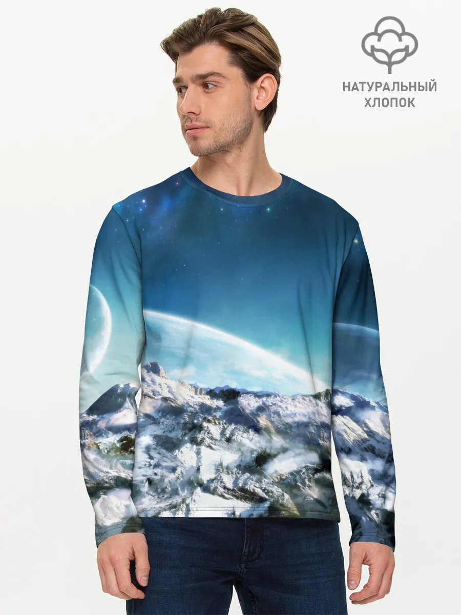 Мужской лонгслив базовый / Космос