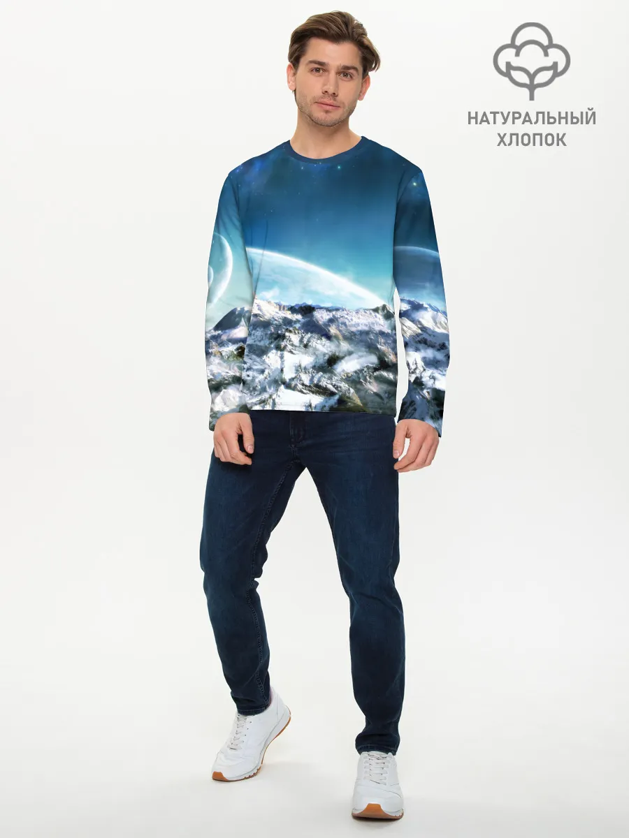 Мужской лонгслив базовый / Космос