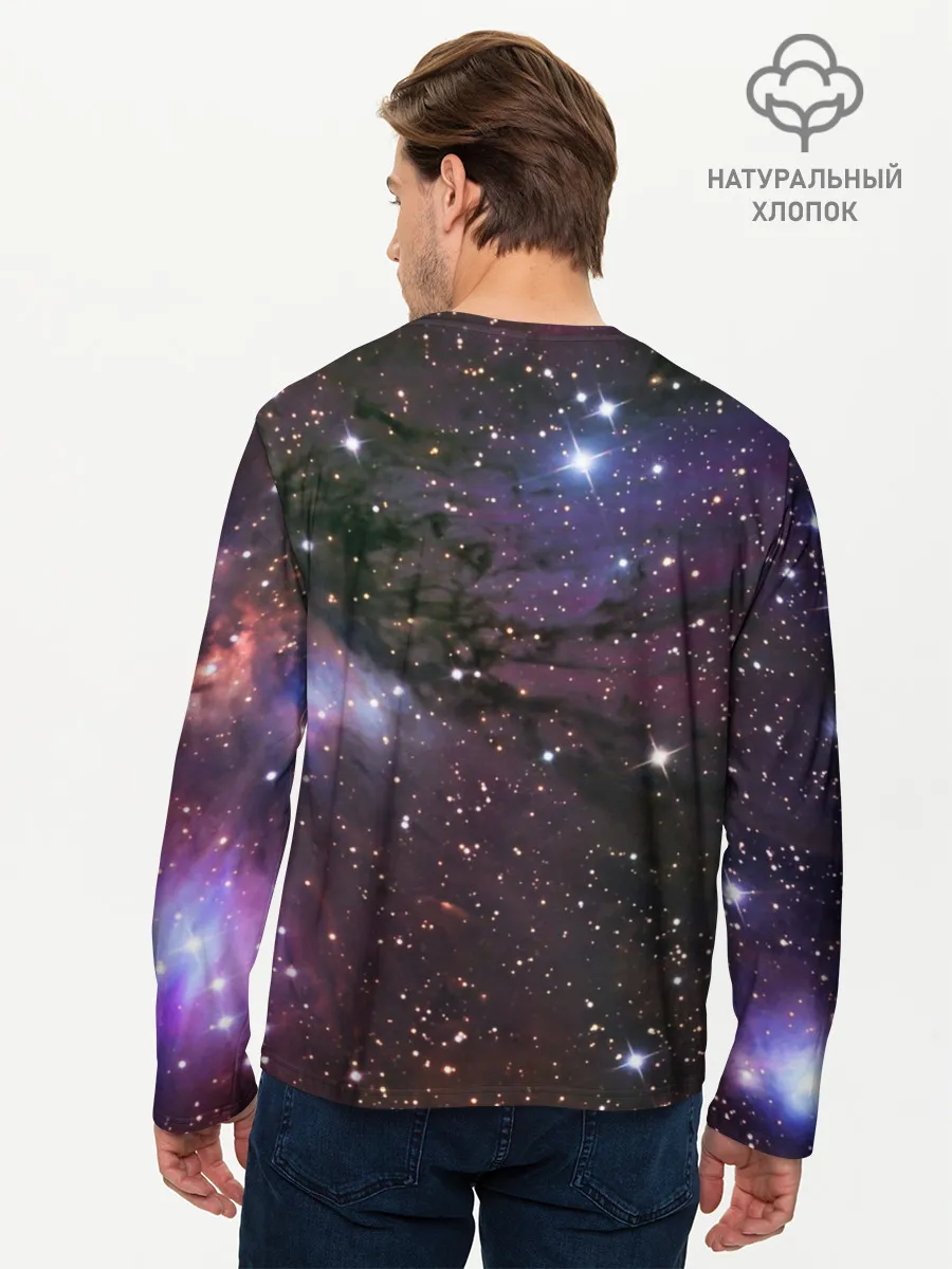 Мужской лонгслив базовый / Галактика