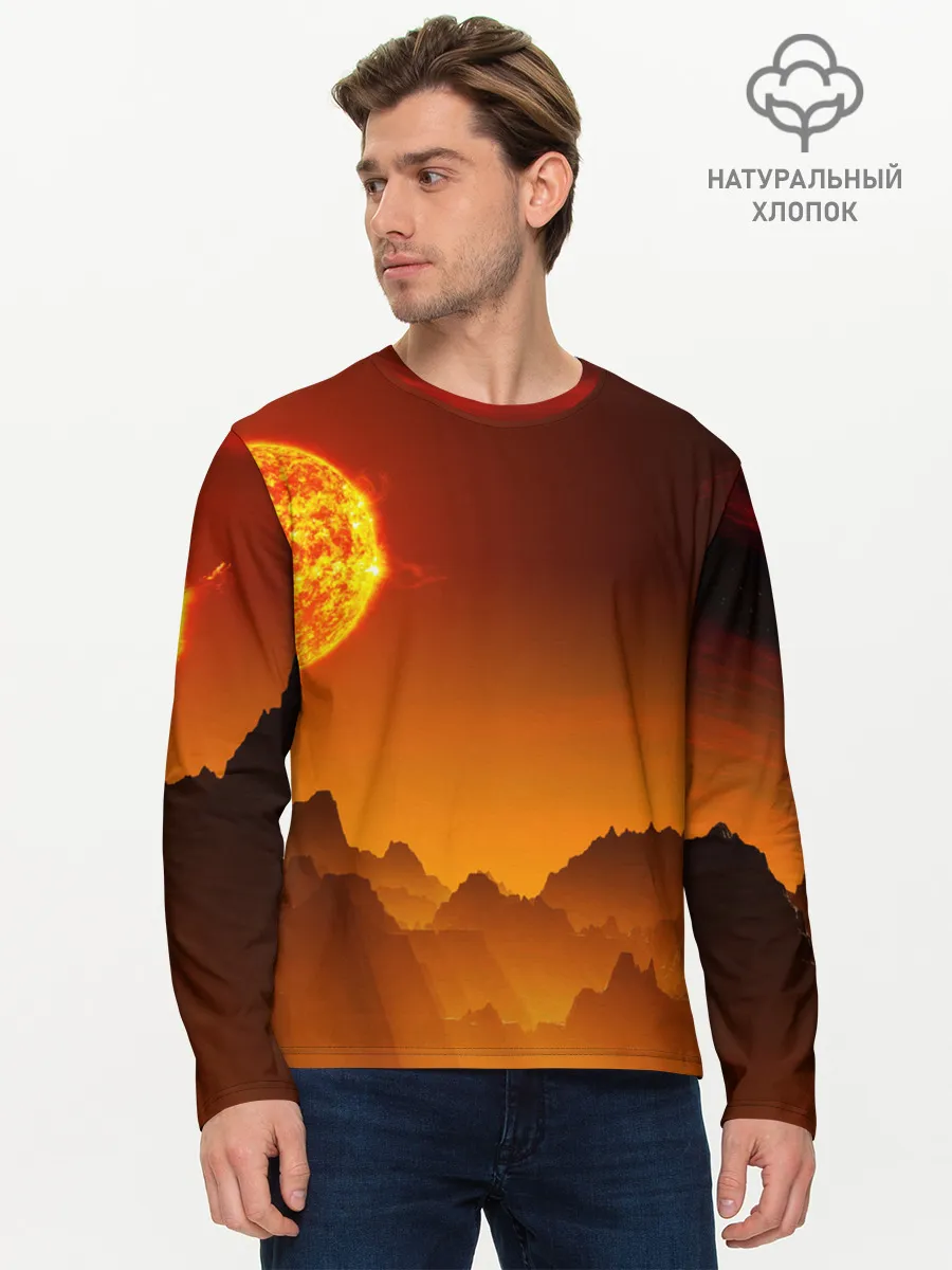 Мужской лонгслив базовый / космос