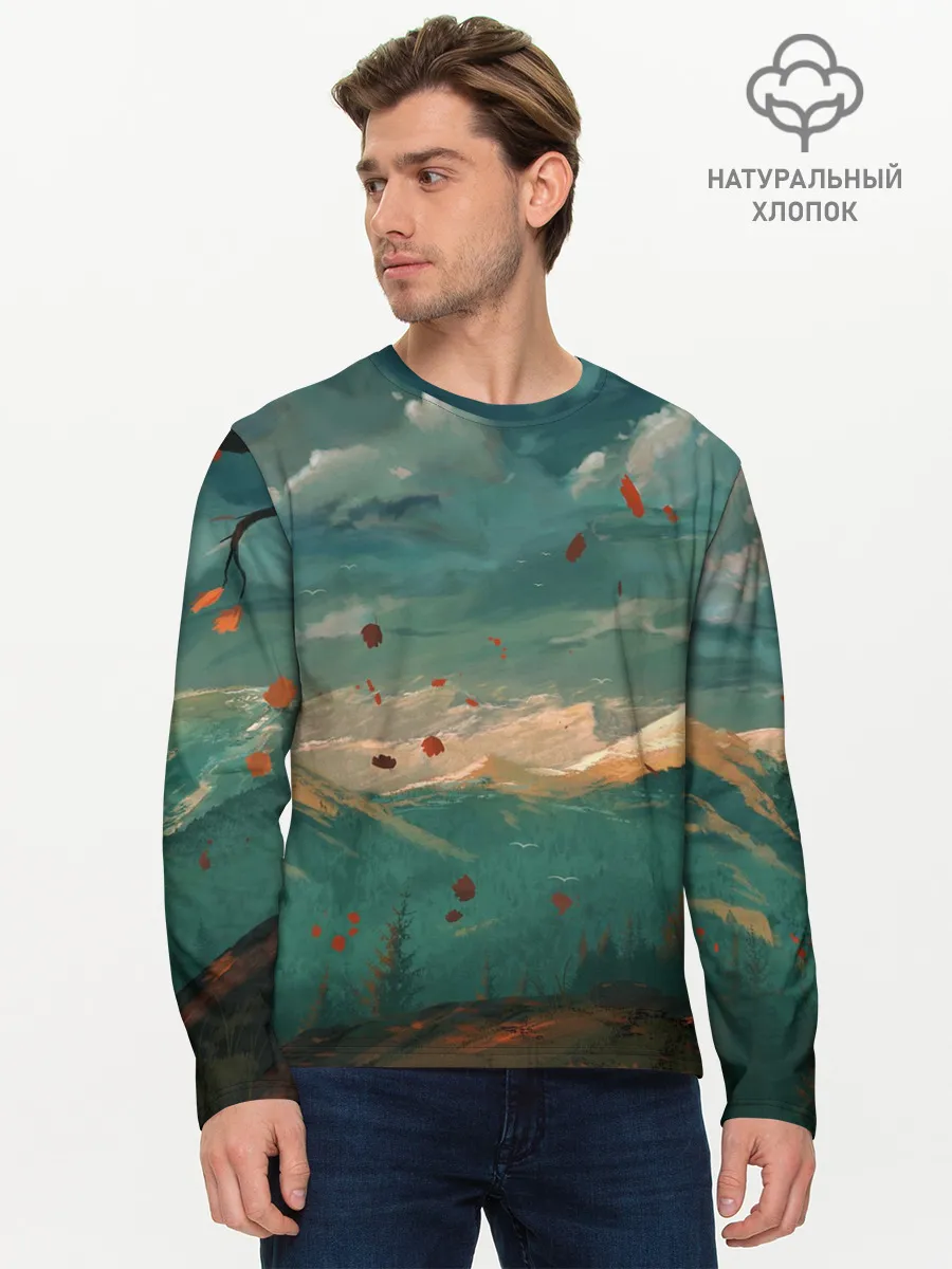 Мужской лонгслив базовый / Горы