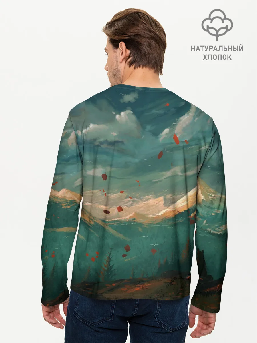 Мужской лонгслив базовый / Горы