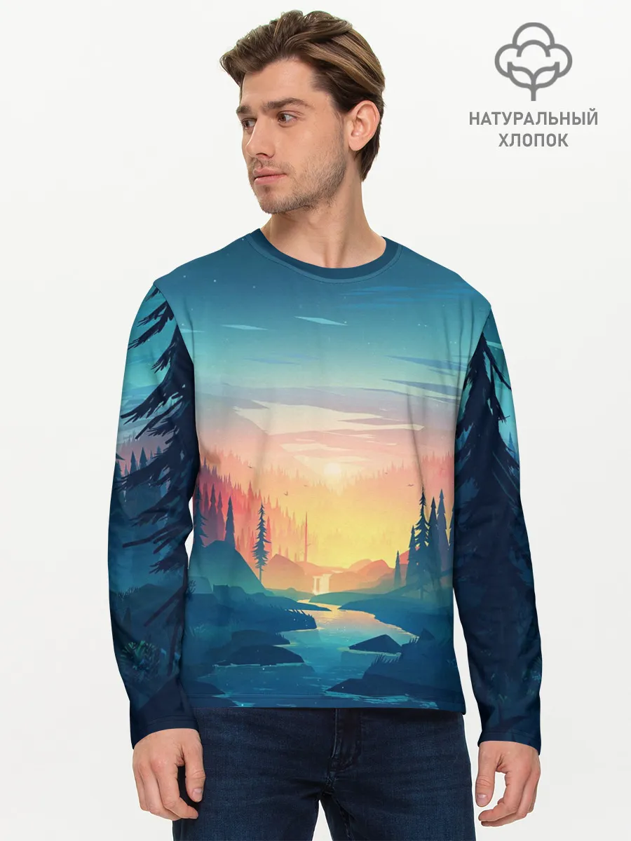 Мужской лонгслив базовый / Природа