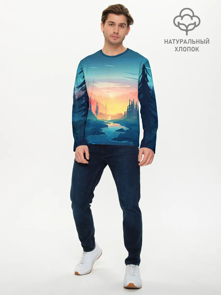 Мужской лонгслив базовый / Природа