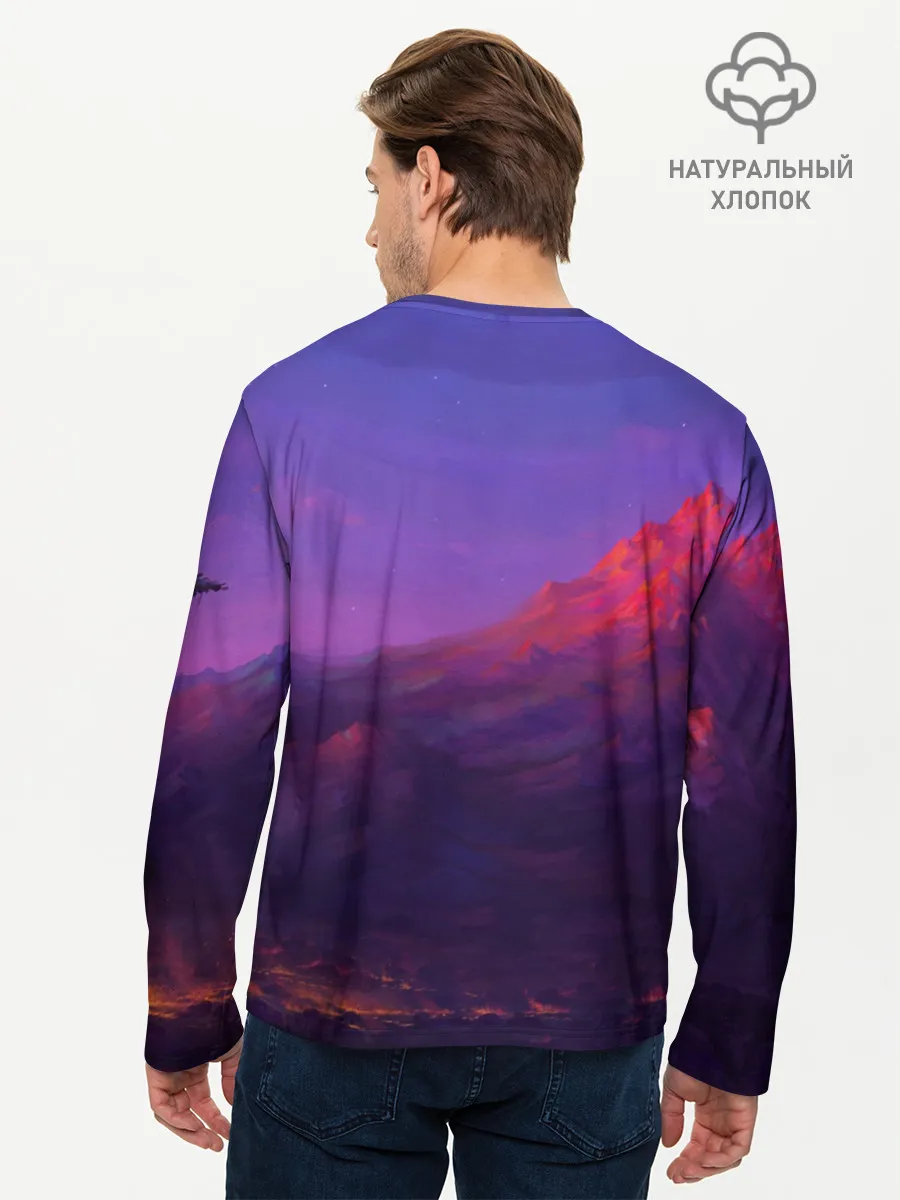 Мужской лонгслив базовый / Горы