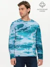 Мужской лонгслив базовый / Вода волны пена море