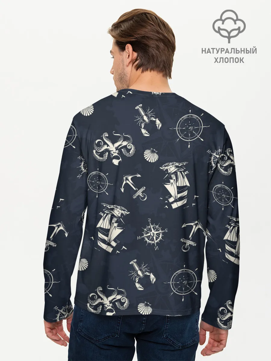 Мужской лонгслив базовый / Nautical art