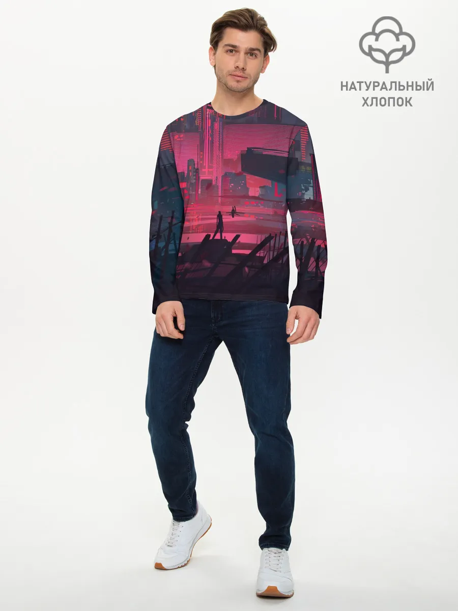 Мужской лонгслив базовый / Город Будущего