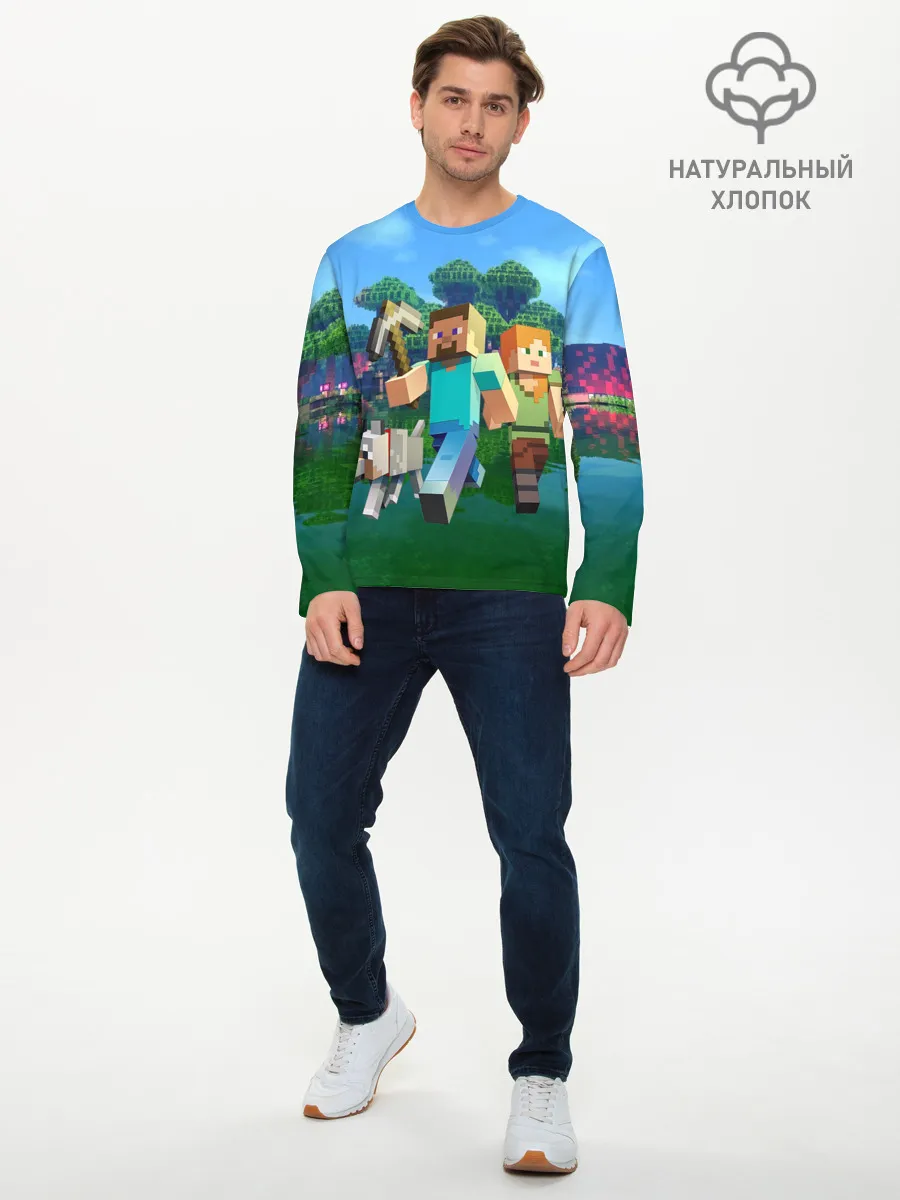 Мужской лонгслив базовый / minecraft