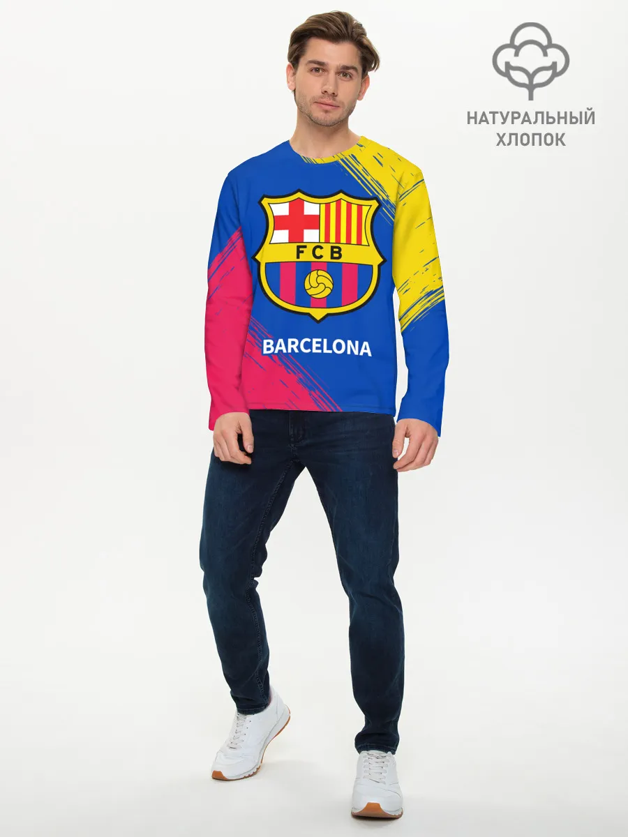 Мужской лонгслив базовый / BARCELONA / БАРСЕЛОНА