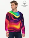 Мужской лонгслив базовый / Неоновые пятна