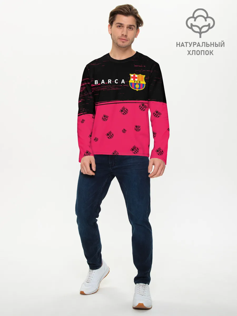Мужской лонгслив базовый / BARCELONA / БАРСЕЛОНА
