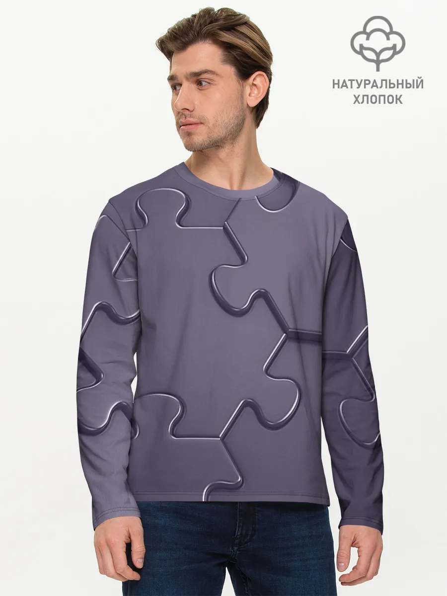 Мужской лонгслив базовый / Puzzles