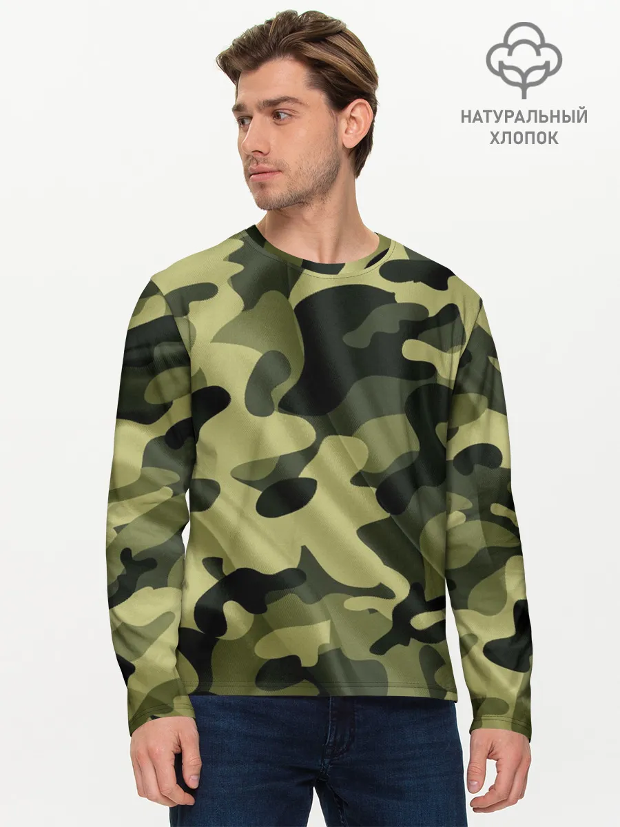 Мужской лонгслив базовый / Милитари