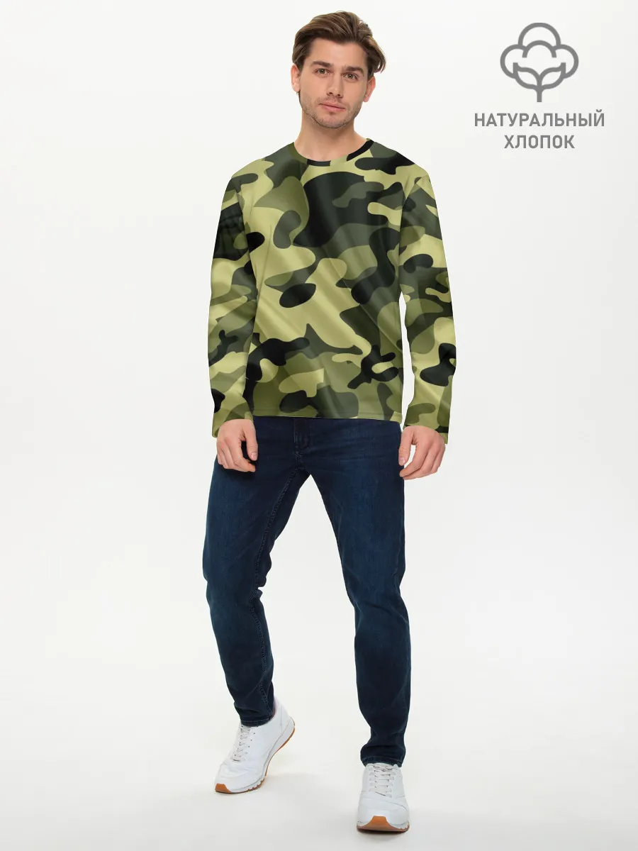 Мужской лонгслив базовый / Милитари