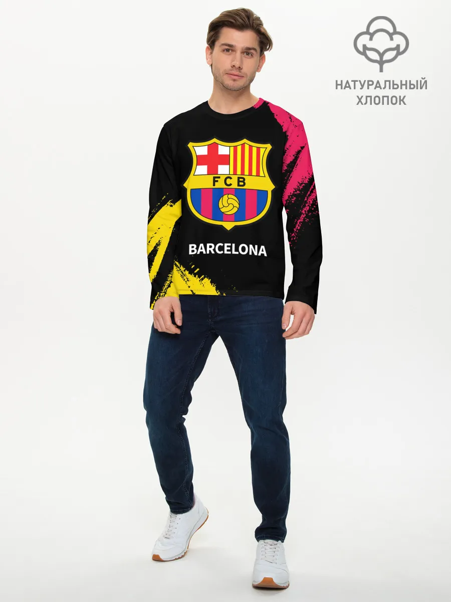 Мужской лонгслив базовый / BARCELONA / БАРСЕЛОНА