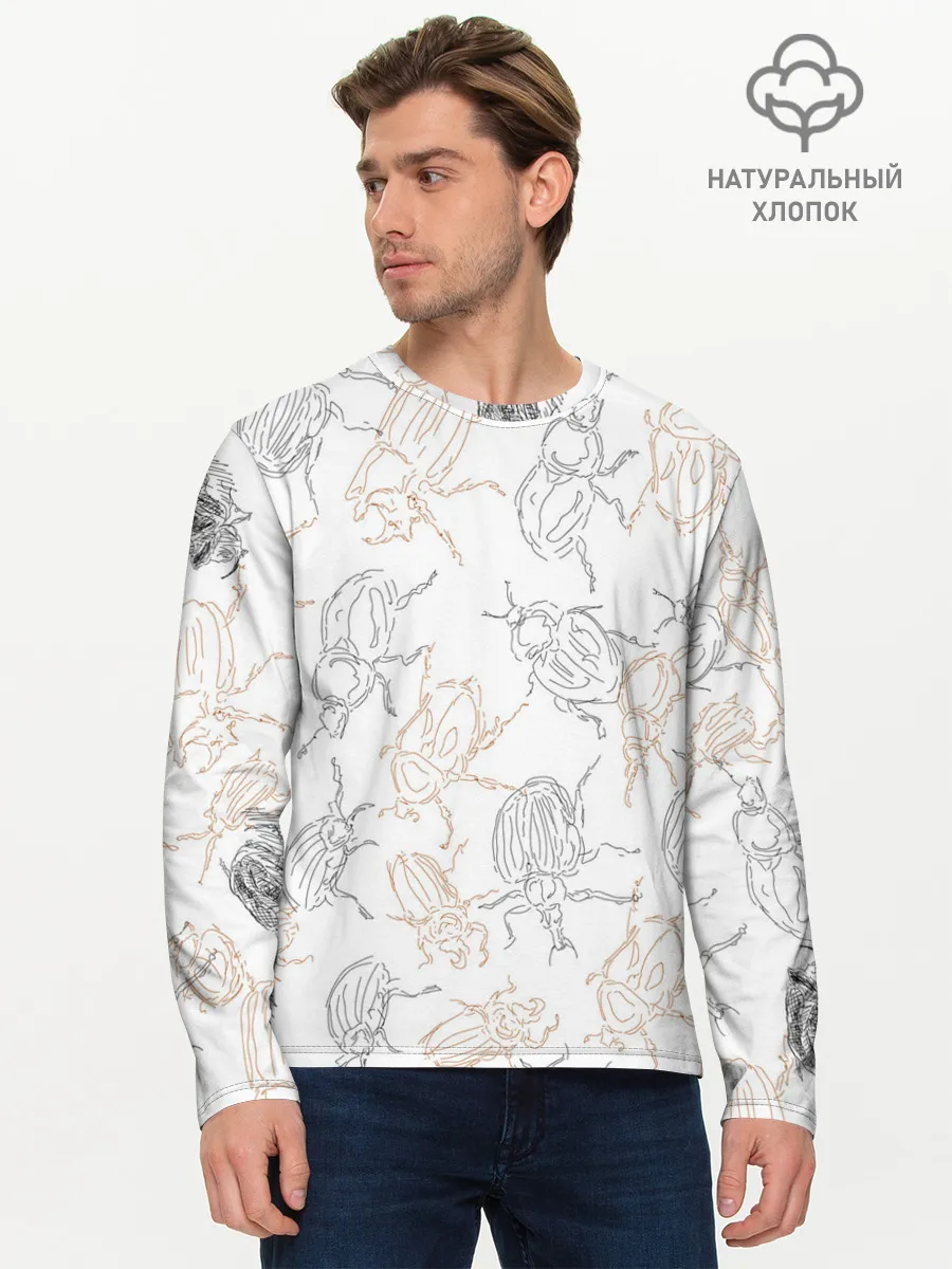 Мужской лонгслив базовый / Ползучие жучки