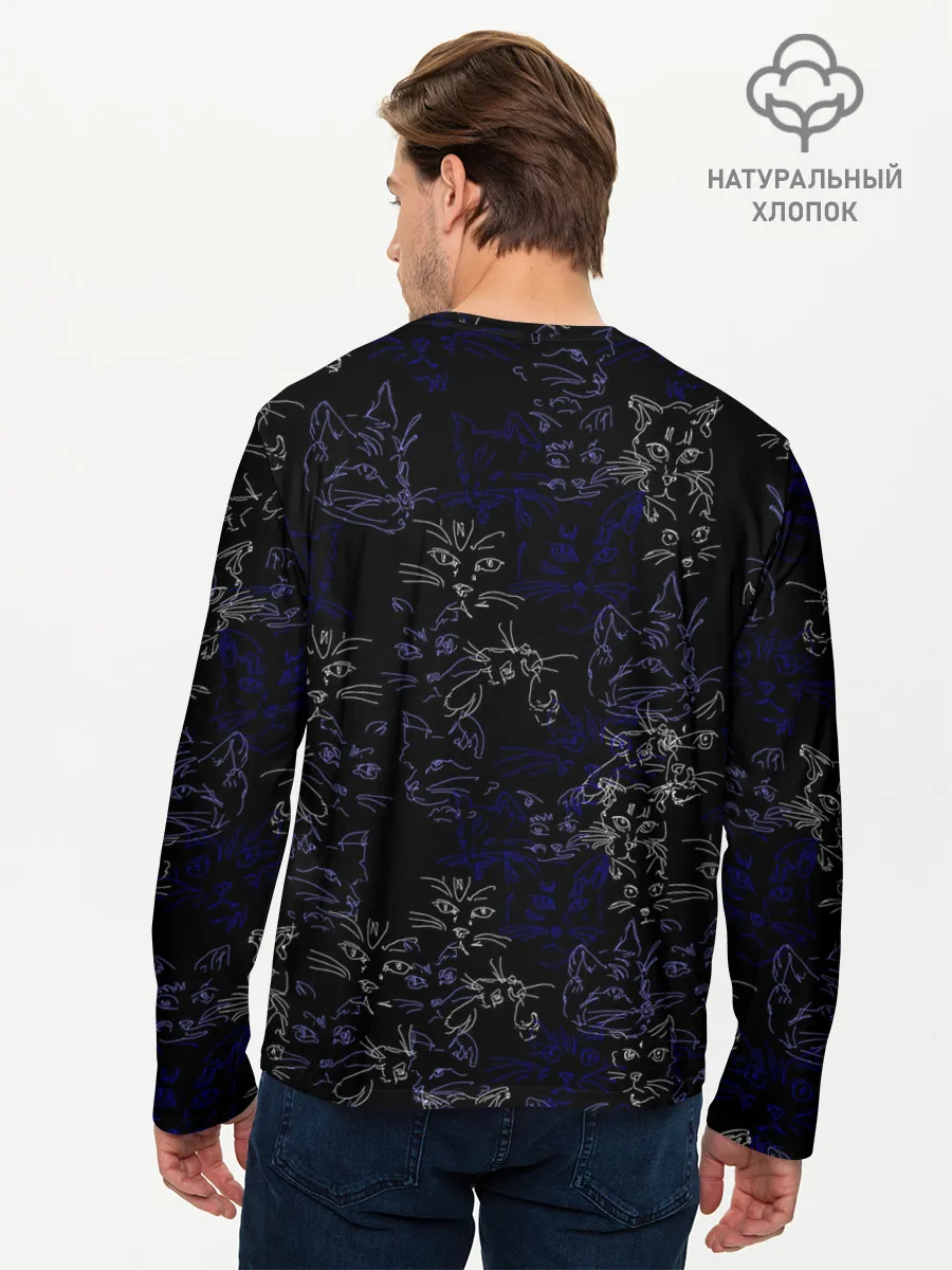 Мужской лонгслив базовый / Ночные кошечки