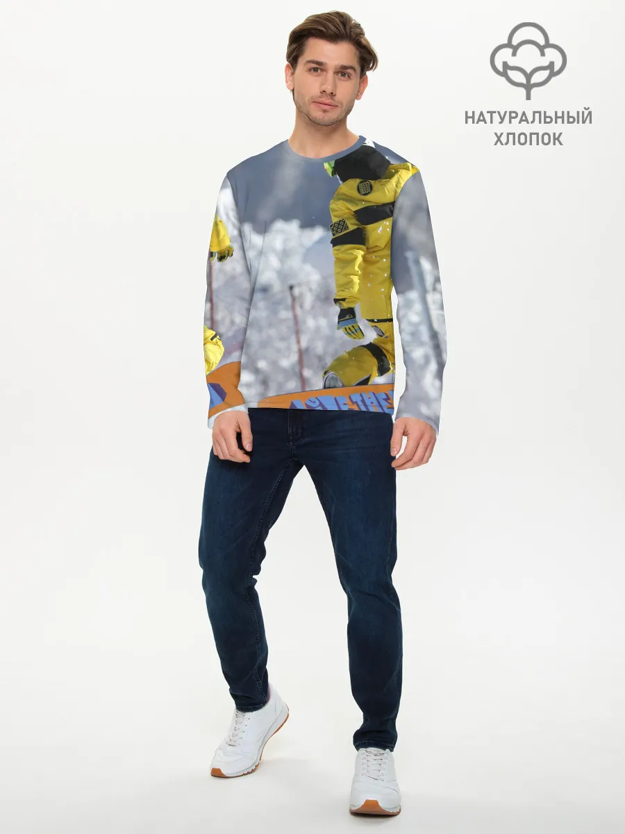 Мужской лонгслив базовый / сноубордист