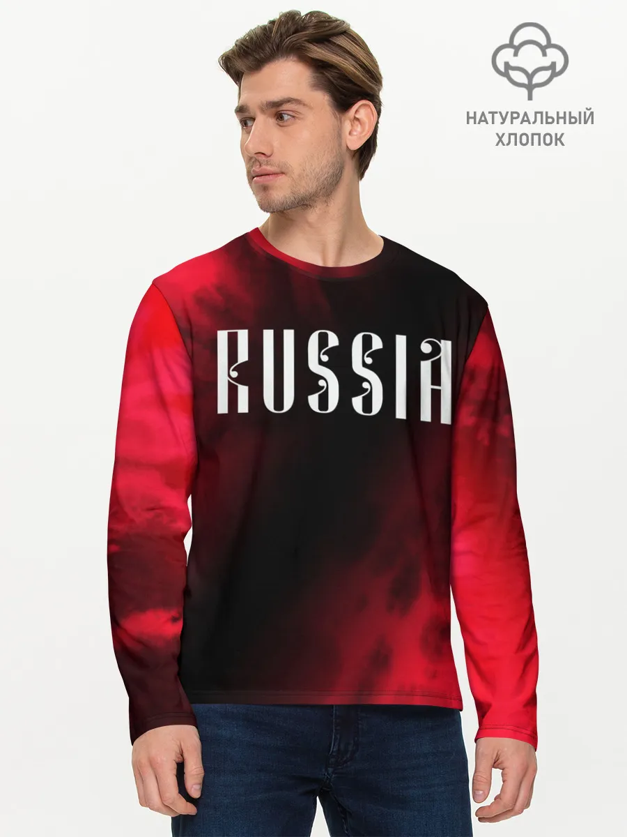 Мужской лонгслив базовый / RUSSIA / РОССИЯ