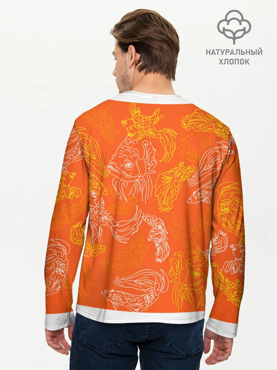Мужской лонгслив базовый / Нарисованные рыбки