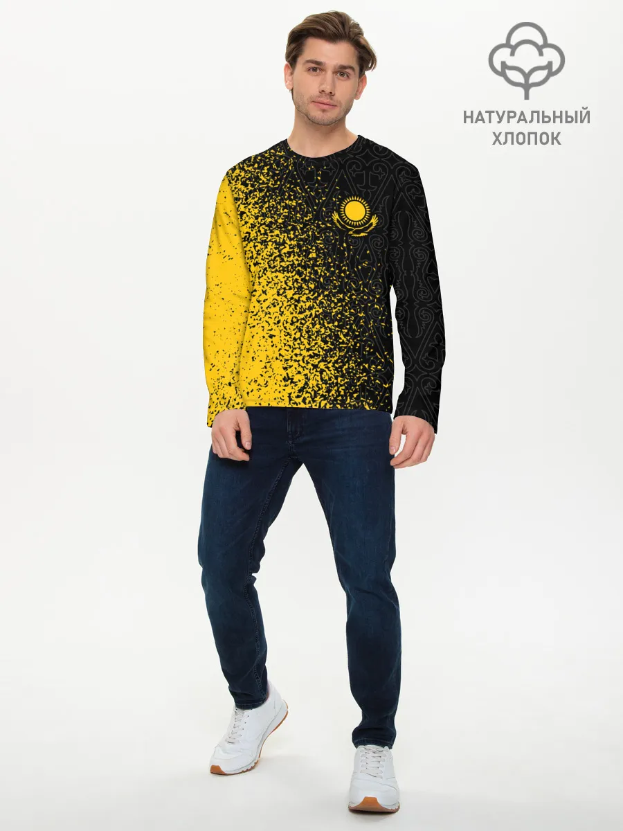 Мужской лонгслив базовый / КАЗАХСТАН / KAZAKHSTAN