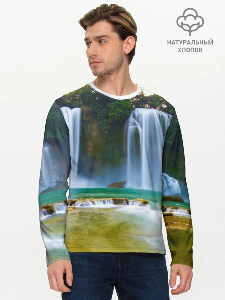 Мужской лонгслив базовый / водопад