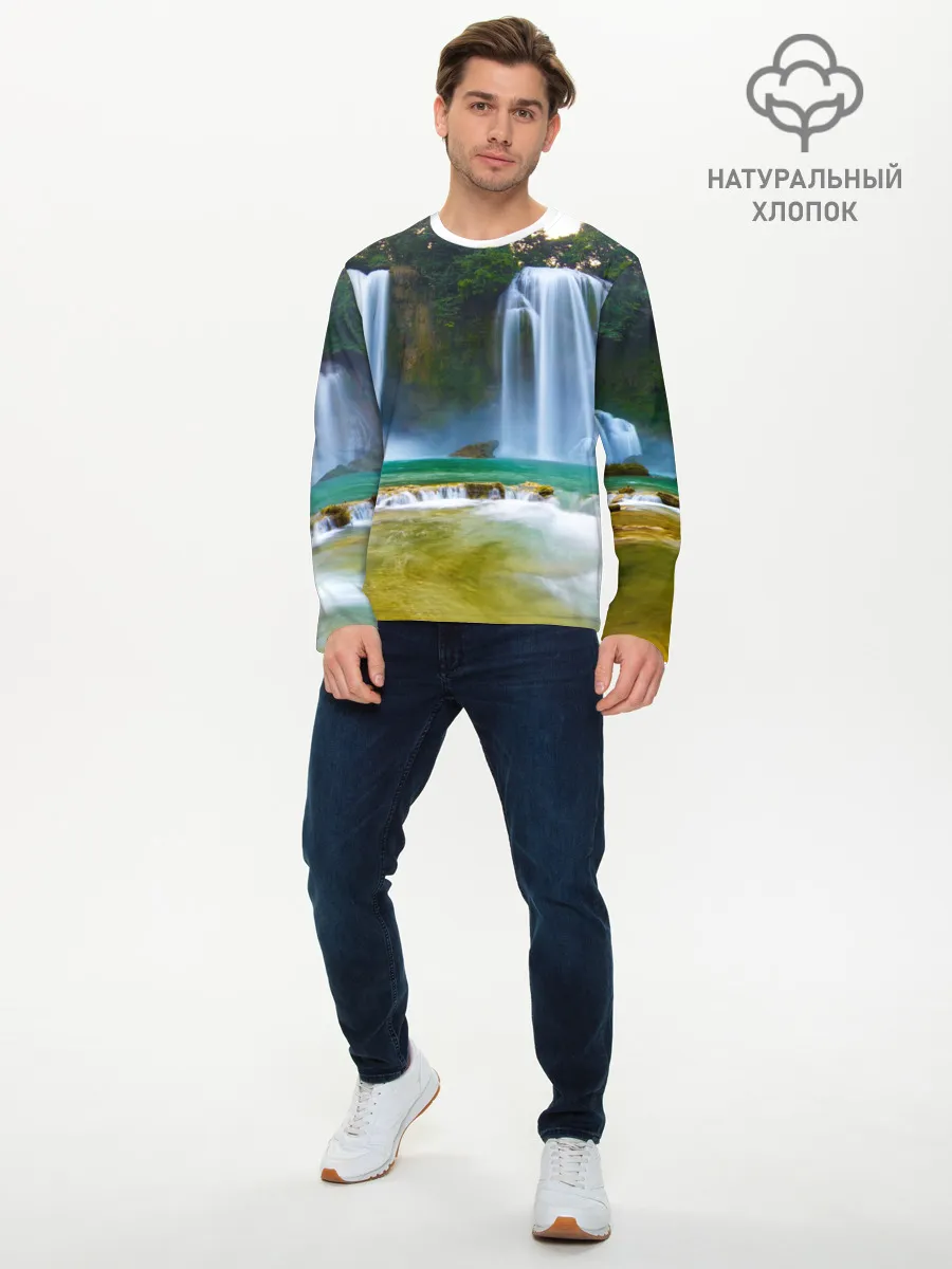 Мужской лонгслив базовый / водопад