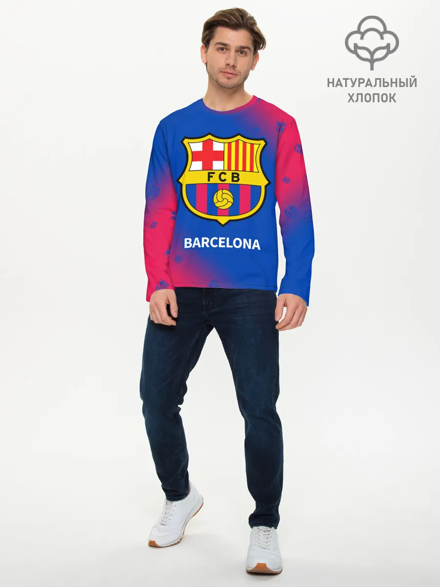 Мужской лонгслив базовый / BARCELONA / БАРСЕЛОНА