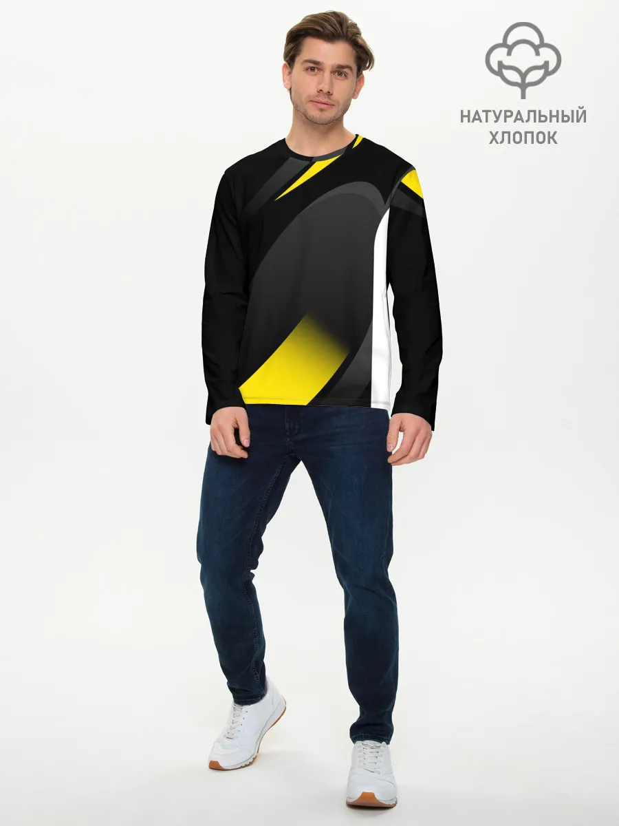 Мужской лонгслив базовый / SPORT WEAR YELLOW