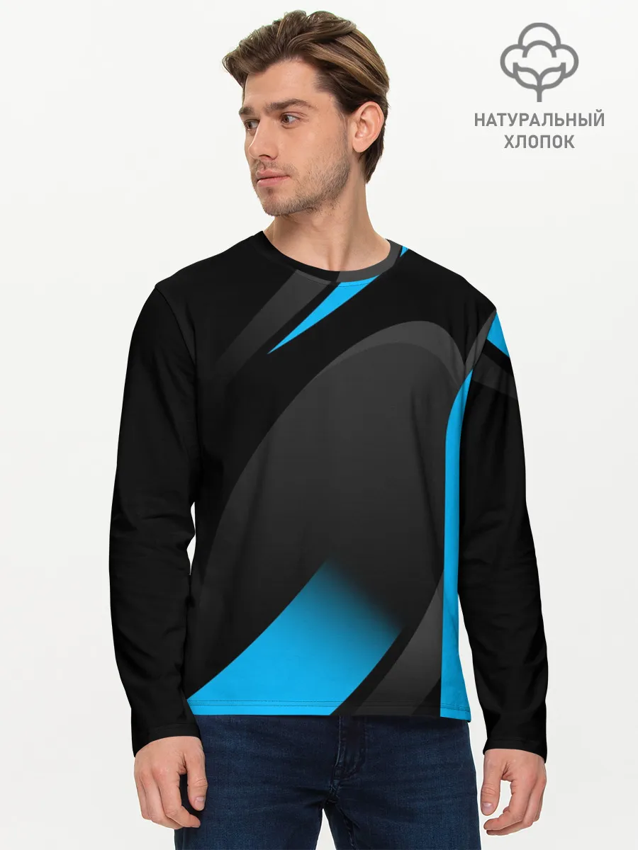 Мужской лонгслив базовый / SPORT WEAR BLUE