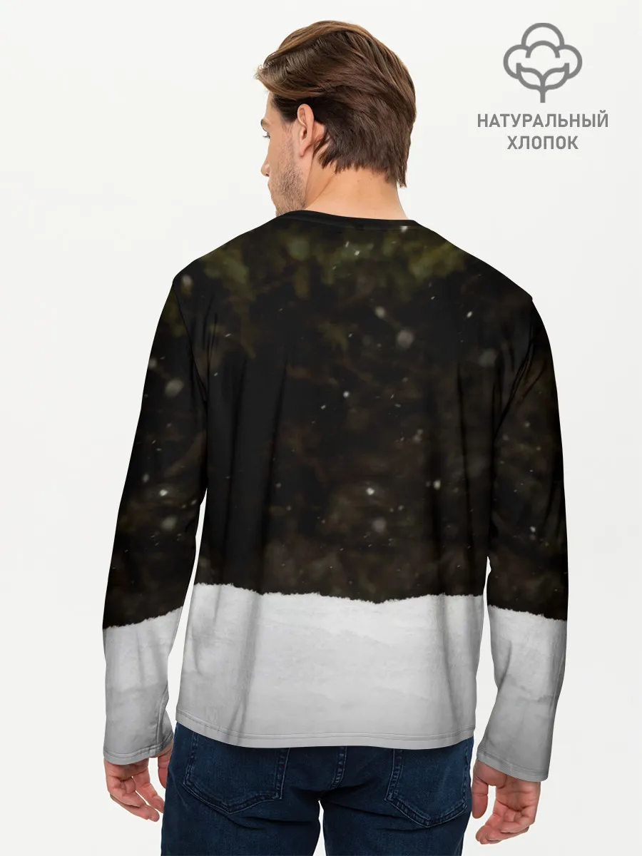 Мужской лонгслив базовый / Лиса и снег