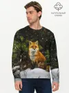 Мужской лонгслив базовый / Лиса и снег
