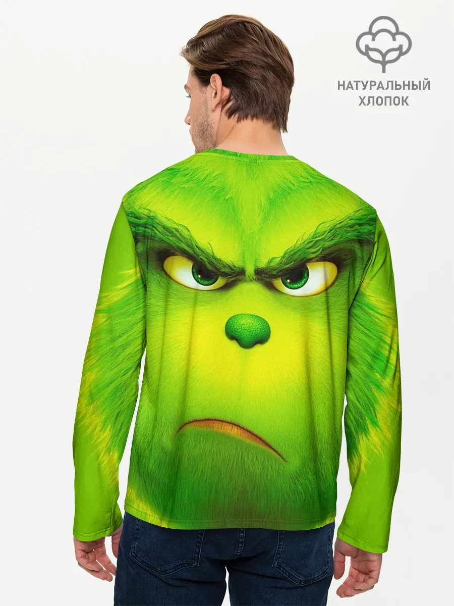 Мужской лонгслив базовый / Гринч 3D/ The Grinch