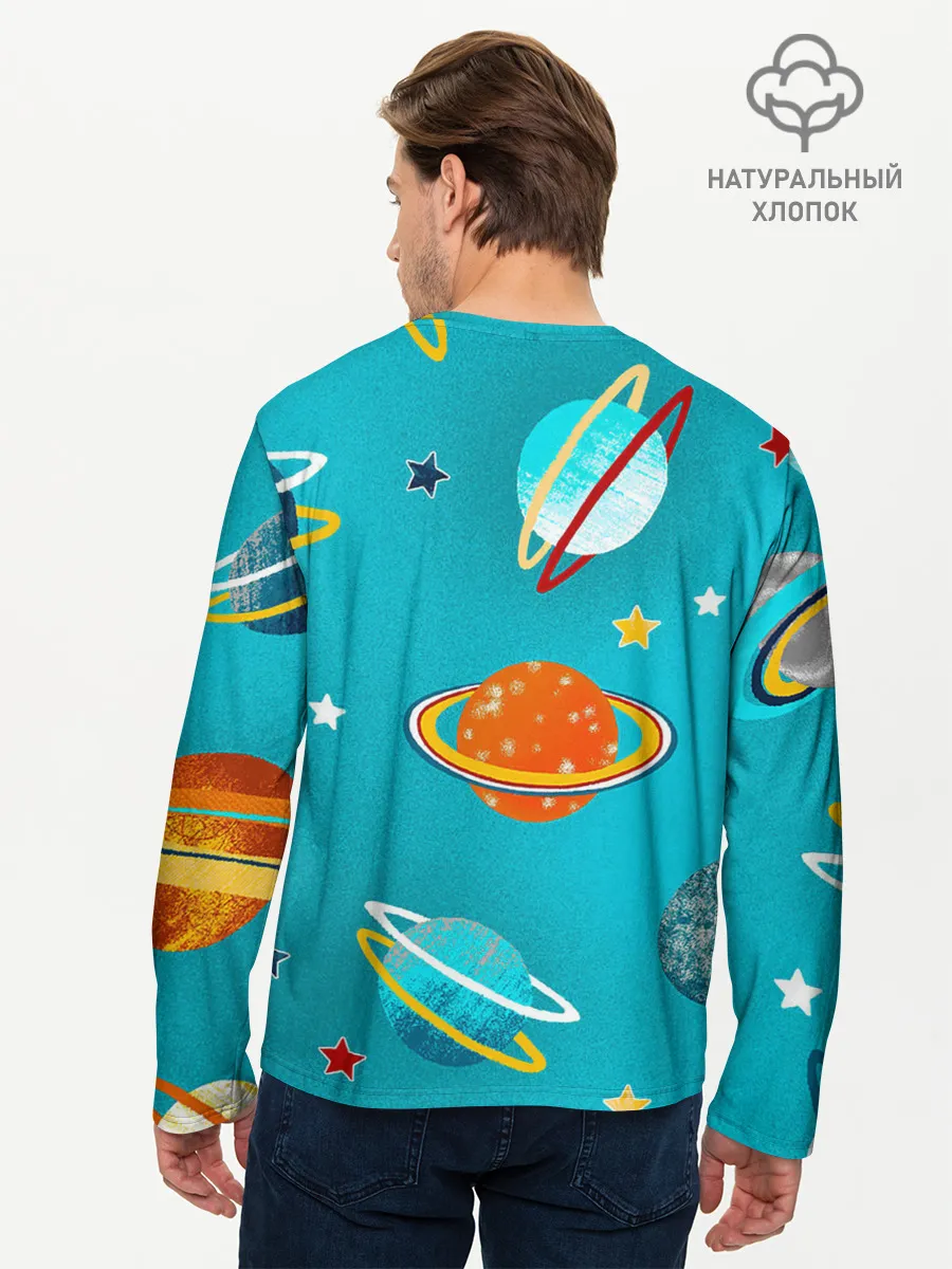 Мужской лонгслив базовый / Необычные планеты