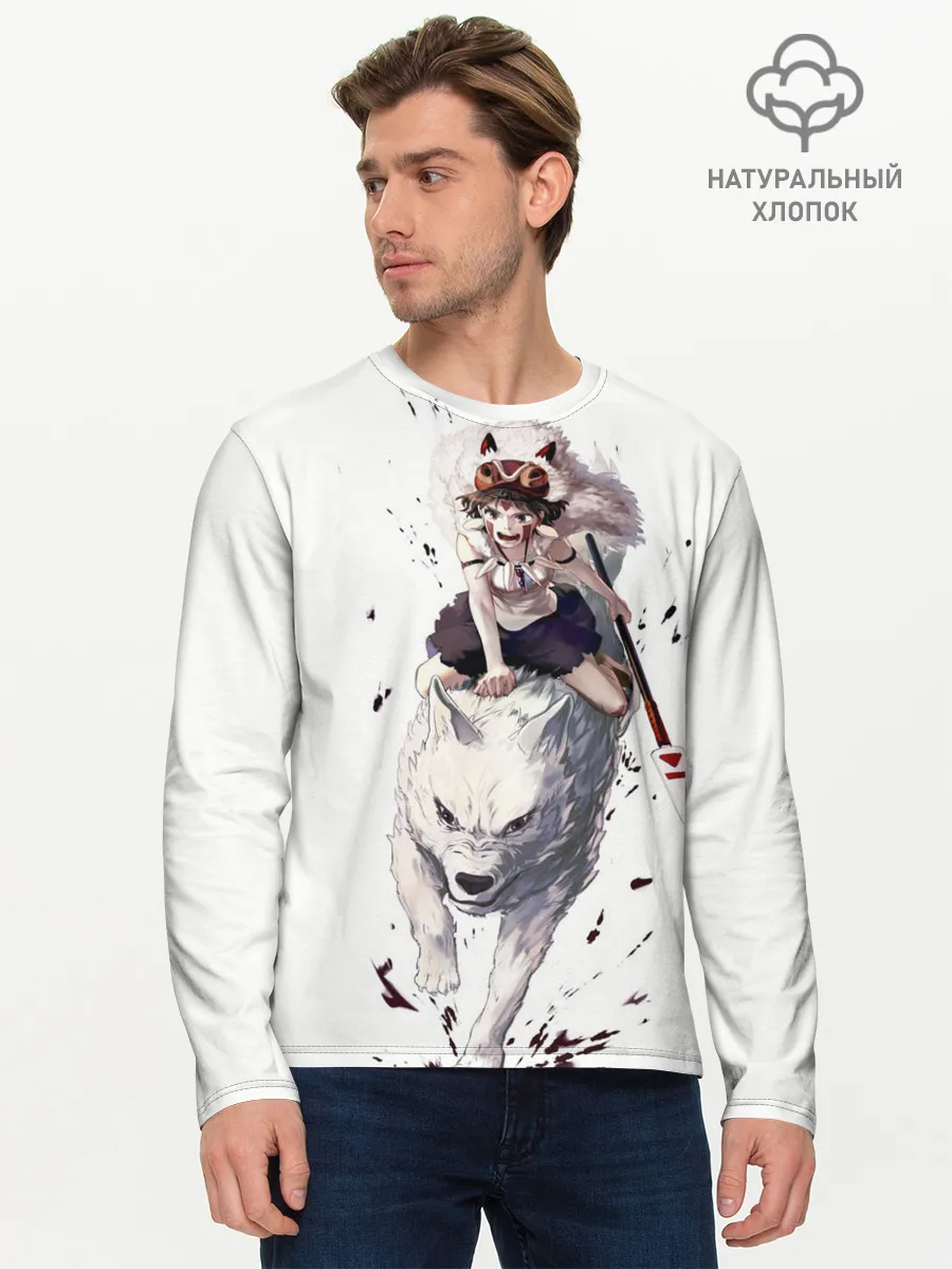 Мужской лонгслив базовый / Принцесса Мононоке