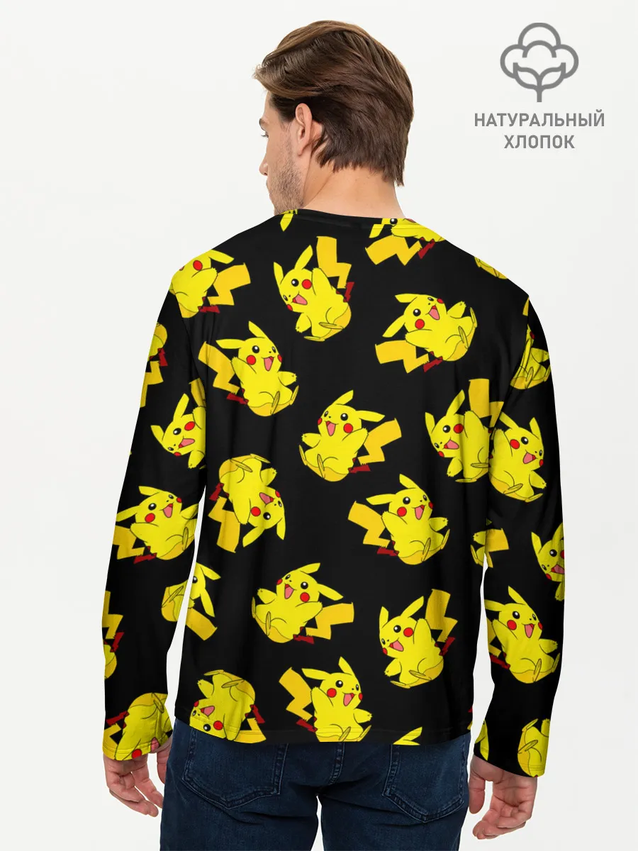 Мужской лонгслив базовый / Веселый пикачу
