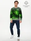 Мужской лонгслив базовый / Листья зеленые CODE ERROR 404