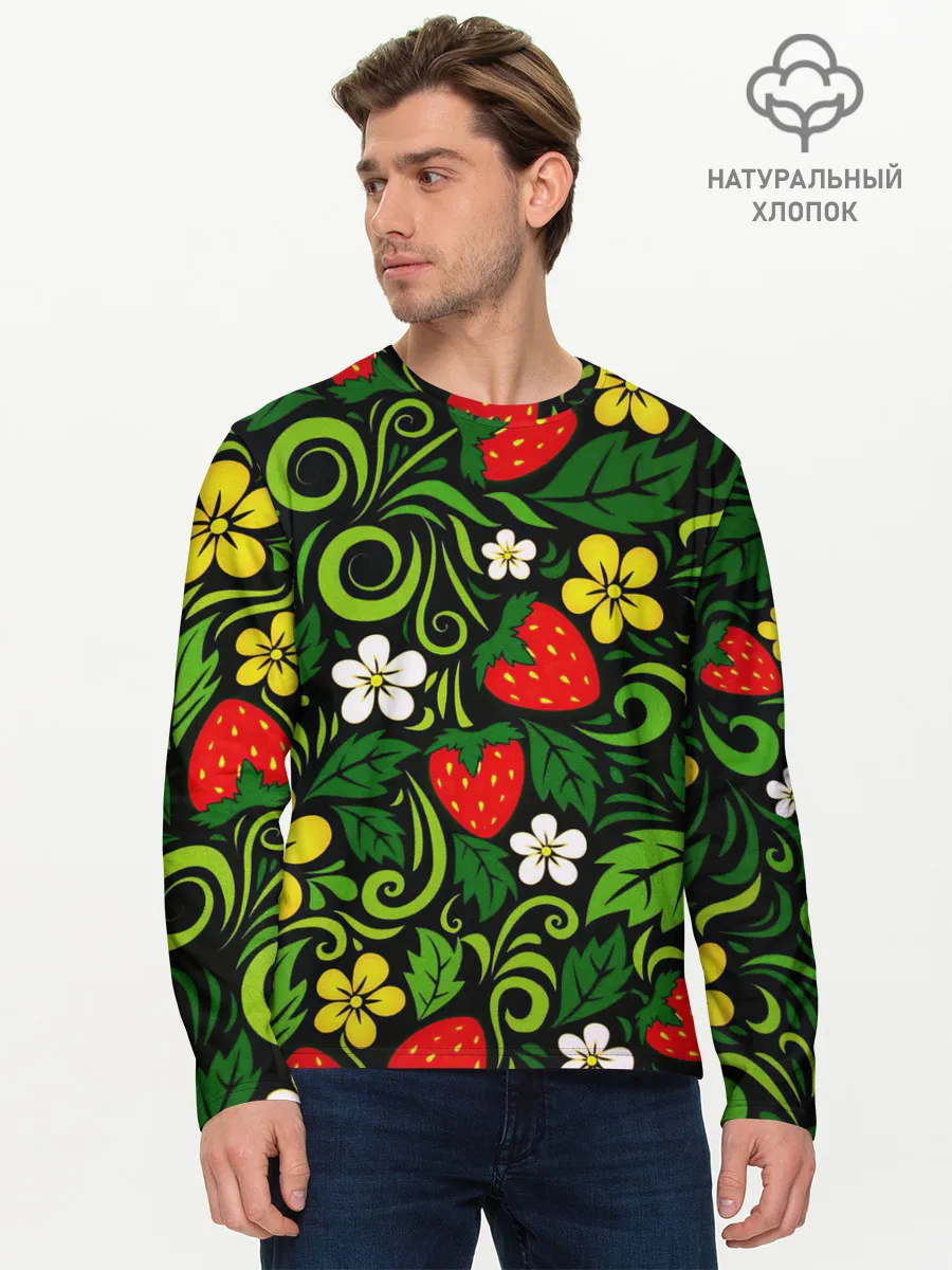 Мужской лонгслив базовый / Хохлома