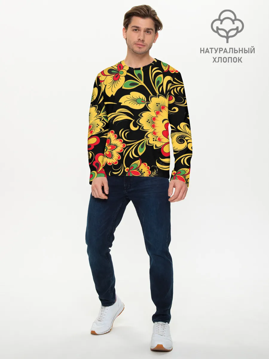Мужской лонгслив базовый / Хохлома