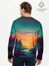 Мужской лонгслив базовый / Закат в лесу