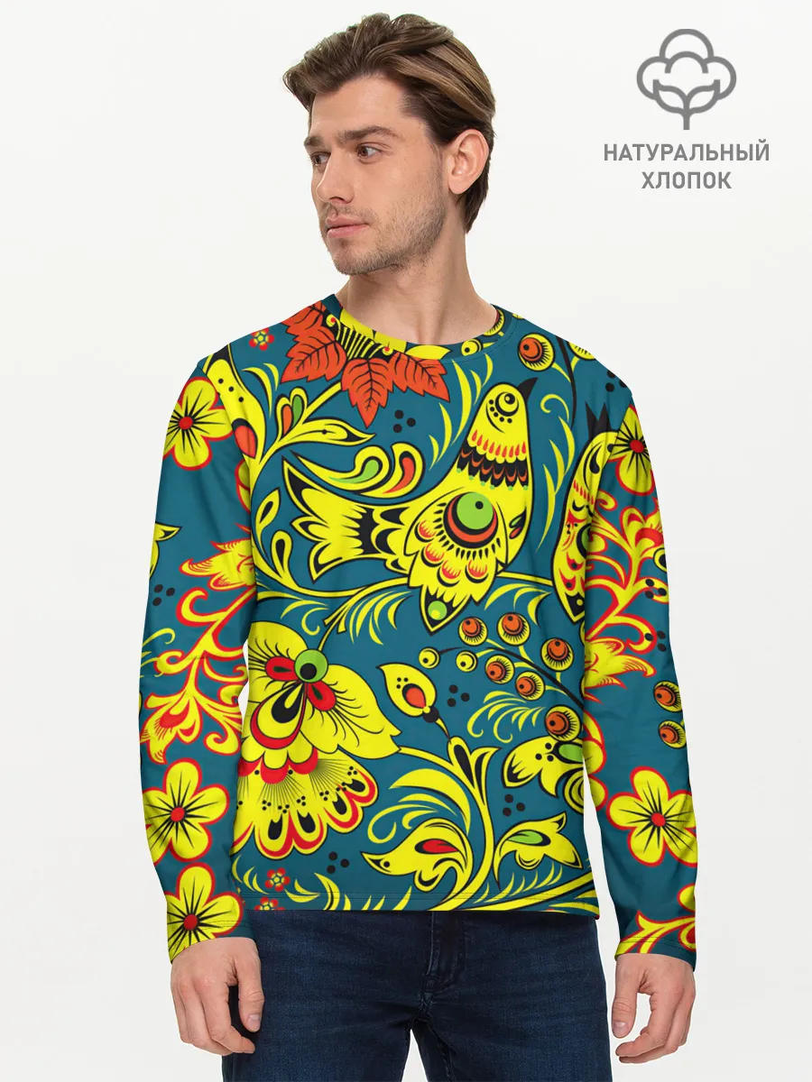 Мужской лонгслив базовый / Хохлома