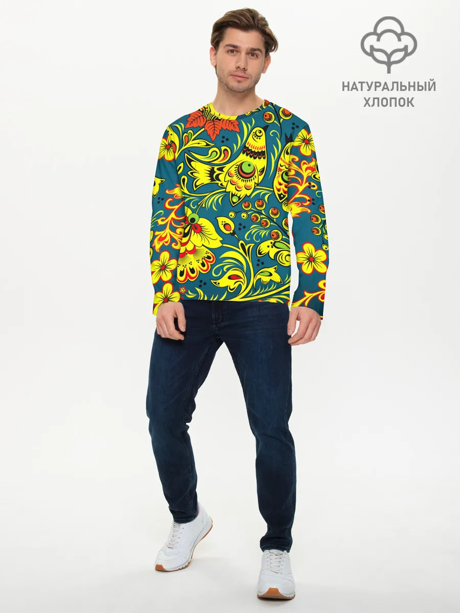 Мужской лонгслив базовый / Хохлома