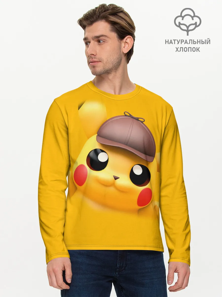 Мужской лонгслив базовый / Pikachu Pika Pika
