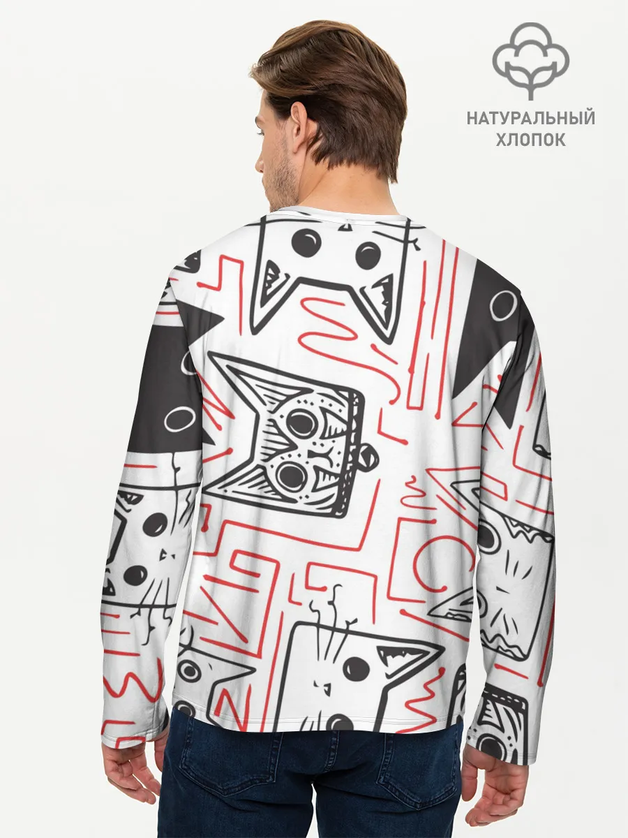 Мужской лонгслив базовый / Cats