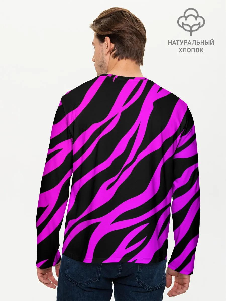 Мужской лонгслив базовый / Неоновая зебра