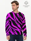 Мужской лонгслив базовый / Неоновая зебра